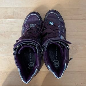 purple michael kors high top sneakers